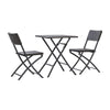 3pcs Folding Garden Table Rattan Chairs Set Camping Patio Seat Outdoor Furniture