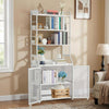 2in1 Bookshelf Desk with Storage Shelf Metal Bookcase Floor Standing Office Desk