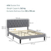 Double Bed Frame with 5-Level Adjustable Linen Headboard