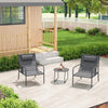 3 Piece Outdoor Patio Metal Chair & Coffee Table Set Bistro Set