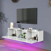 TV Stand Modern High Gloss Doors Entertainment Unit Cabinet With RGB LED Li