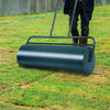 48L Steel Garden Lawn Roller Water Sand Filled Outdoor Grass Roller w/Drain Plug