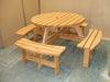 Round Picnic Table Bench, Seats 8, Patio Garden set, Strong and Sturdy