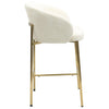 Set of 4 Cream Upholstered Kitchen Stools with Brass Legs and B BUN/COA007/93867