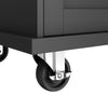 KITCHEN ISLAND ROLLING TROLLEY STORAGE CABINET WITH 2 DRAWERS AND CUPBOARD BLACK