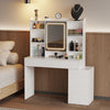 Dressing Table With 6 Drawers LED Mirror Set Makeup Desk Vanity Table Nbuzmzkixd