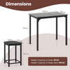 Bar Table Set Marble Effect Top Compact Breakfast Dining Table with Stools Black
