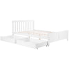 4ft6 Wooden Double Bed Frame Pine Wood W/ Storage Drawers Bed Furniture White