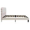 Double Upholstered Bed 4ft6 135x190cm with Velvet Headboard & Study Slats, Beige