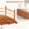 6FT Wooden Garden Bridge with Safety Railings, Classic Arc Footbridge