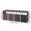 Four Wheelie Bin Storage Metal Store Cover Garden Rubbish Dustbin Keeping 4 Shed