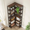Corner Bookshelf Storage Rack Standing Shelf 7 Tier Industrial Sturdy Bookshelf