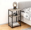 Sofa Side Table 3-Tier End Table Bedside Table with Metal Frame Nightstand
