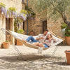 Double Hammock 2-Person Padded Swing Bed Cream White