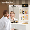 White Dressing Table Makeup Desk with Hidden Storage Mirror Shelf Large Yblzzjmy