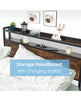 Double Size Bed Frame Metal Bed Platform LED Lights Headboard & 4 Storage Drawer