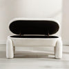 Storage Ottomans Bench Footstool Beige Sherpa Upholstered Bedroom Bed End Stool