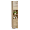 Tall Bathroom Cabinet, Oak Wood Effect Bathroom Tallboy Storage Unit,