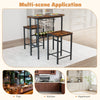 Counter Dining Table with 2 Stools 3PCS Breakfast Bar Set Brown