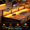 120 cm Computer Desk with Drawers, Gaming Table with LED Lights & Power Outlets