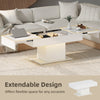 Extendable Coffee Table, Living Room Table with LED Lights, White