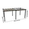 6 x 3m Aluminium Pergola with Retractable Roof Outdoor Garden Gazebo Canopy Tent