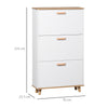 Slim Shoe Storage Cabinet with 3 Drawers and Adjustable Shelves for Hallway