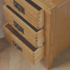 Baysdale Rustic Oak 3 Drawer Bedside Cabinet / Bedroom Lamp Table / Nightstand