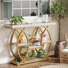 39.4" Console Table, Industrial 4-Tier Entryway Sofa Table with Metal Frame