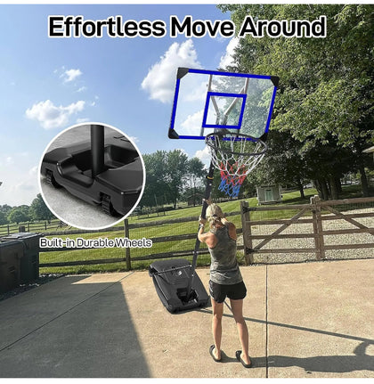 Kids Youth Basketball Hoop System 4.82-8.53FT Height Adjustable Indoor / Outdoor