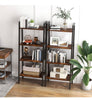 Plant Flower Stand 4-Tier Bookshelf w/Adjustable Foot Pads-Brown