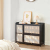 3 Rattan Doors Bamboo Shoe Cabinet Storage Cupboard Hallway Footwear Stand Rack