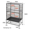 Large Parrot Cage Rolling Metal Bird Cage Pet Lovebird Cockatiel Conure Budgie