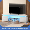 185cm High Gloss TV Stand Cabinet with Power Outlets & RGB LED Light & 2 Dmiqerl