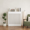 Radiator Cover Vertical Slat Modern Stylish MDF Wood White Black Cabinet Shelf