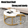 Round Coffee Table Set of 2 Stacking Side End Table Nesting Tables Marble Effect