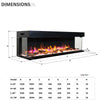 Media Wall Electric Fire 3D Fuel Bed & 13 LED Colours - Endeavour Fires Rosedale
