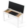♬Mustar Piano Stool Wooden Piano Bench With Storage Padded Keyboard Seat White
