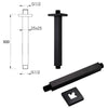 Concealed 2 Way Shower Mixer Square Black 16" Ceiling Shower Head Handset Kit