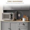 Modern Freestanding Kitchen Pantry Cabinet with Adjustable Shelves, Grey