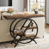 100cm Console Table, 4- Tier Industrial Entryway Table w/ Metal Frame for Foyer