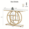 105cm Industrial Console Table, 4-Tier Narrow Entryway Sofa Table w/ Circle
