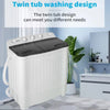 8.5KG Twin Tub Portable Clothes Washing Machine Mini Laundry Washer Spin Dryer