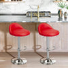 Set of 2 Black Bar Stools, Chicago, Faux Leather, swivel, height adjustable
