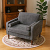 Modern Chenille Wingback Armchair Upholstered Accent Chair Single Sofa Wood Legs