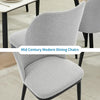 2-Piece Dining Chairs w/ Linen or Velvet Padded Seats, Wood Legs+High Back