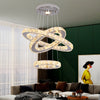 K9 Crystal 3 Ring Chandelier LED Ceiling Lights Pendant Light Dimmable w. Remote