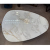 Coffee Table Marble Effect Glass Ceramic Top Gold Metal Frame Living Room Home