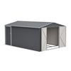 10x14FT Galvanized Metal Garden Shed Lockable Door Tool Storage shed, Grey