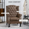 Chesterfield-style Wing Back Armchair Tufted Accent Chair Brown